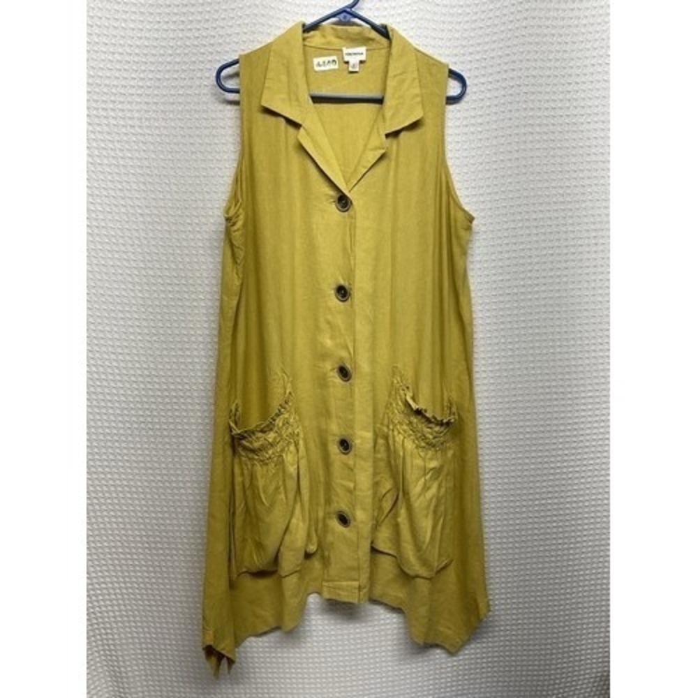 For Cynthia Shark Bite Hem Patch Rushed Pockets Midi Shirt Dress‎ Women L China
